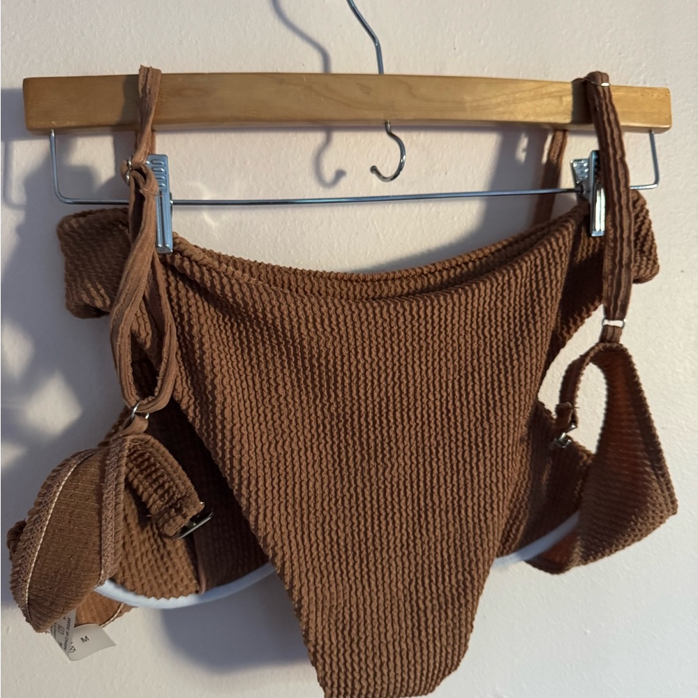 SHEIN Brown Ribbed Bikini Set - Picture 4 of 4